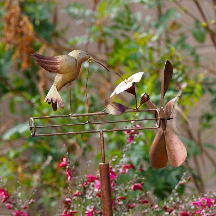Classic Hummingbird Whirligig w/Pole